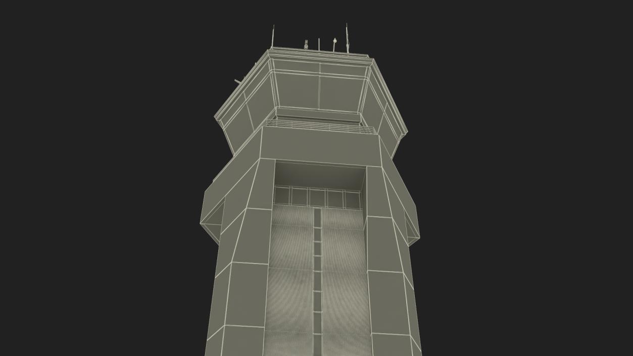 3D Air Force Base Control Tower and Airplane