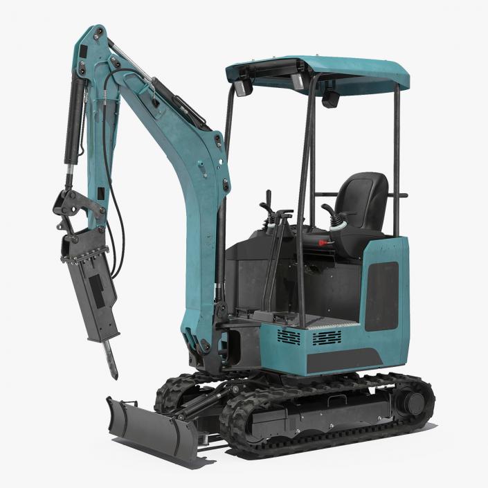 Mini Excavator with Breaker 3D