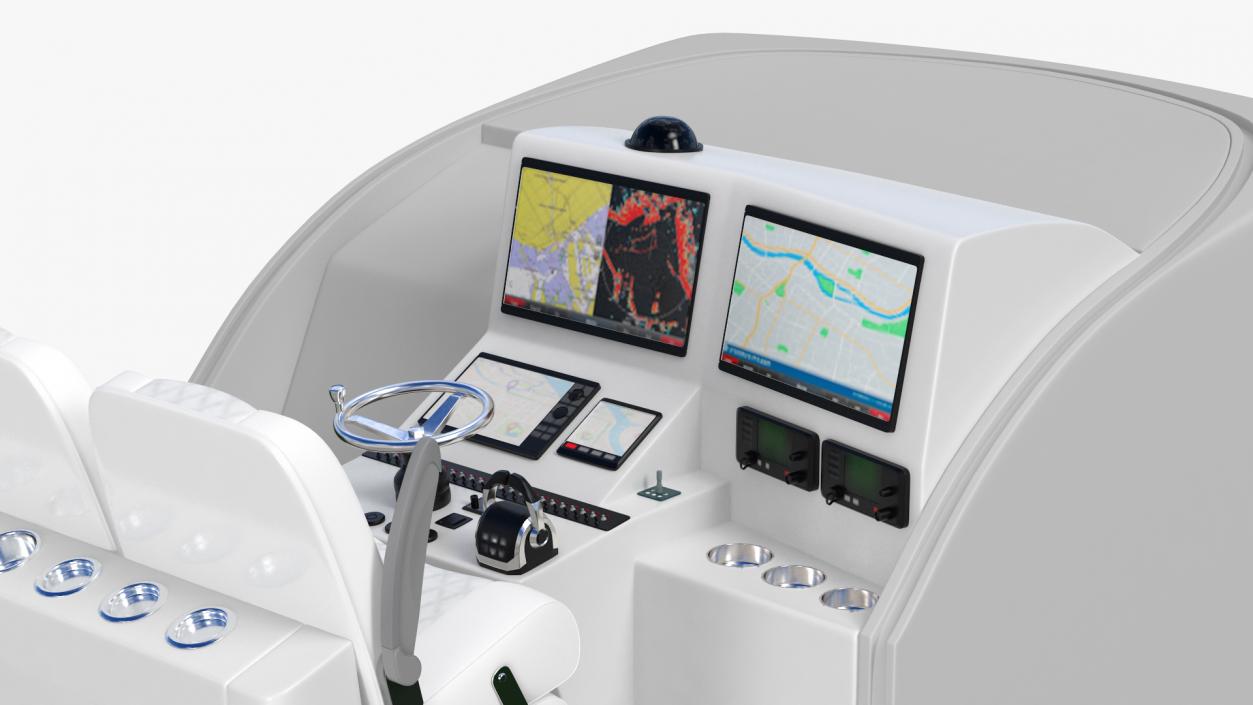 3D model Motor Boat Control Panel with Seats