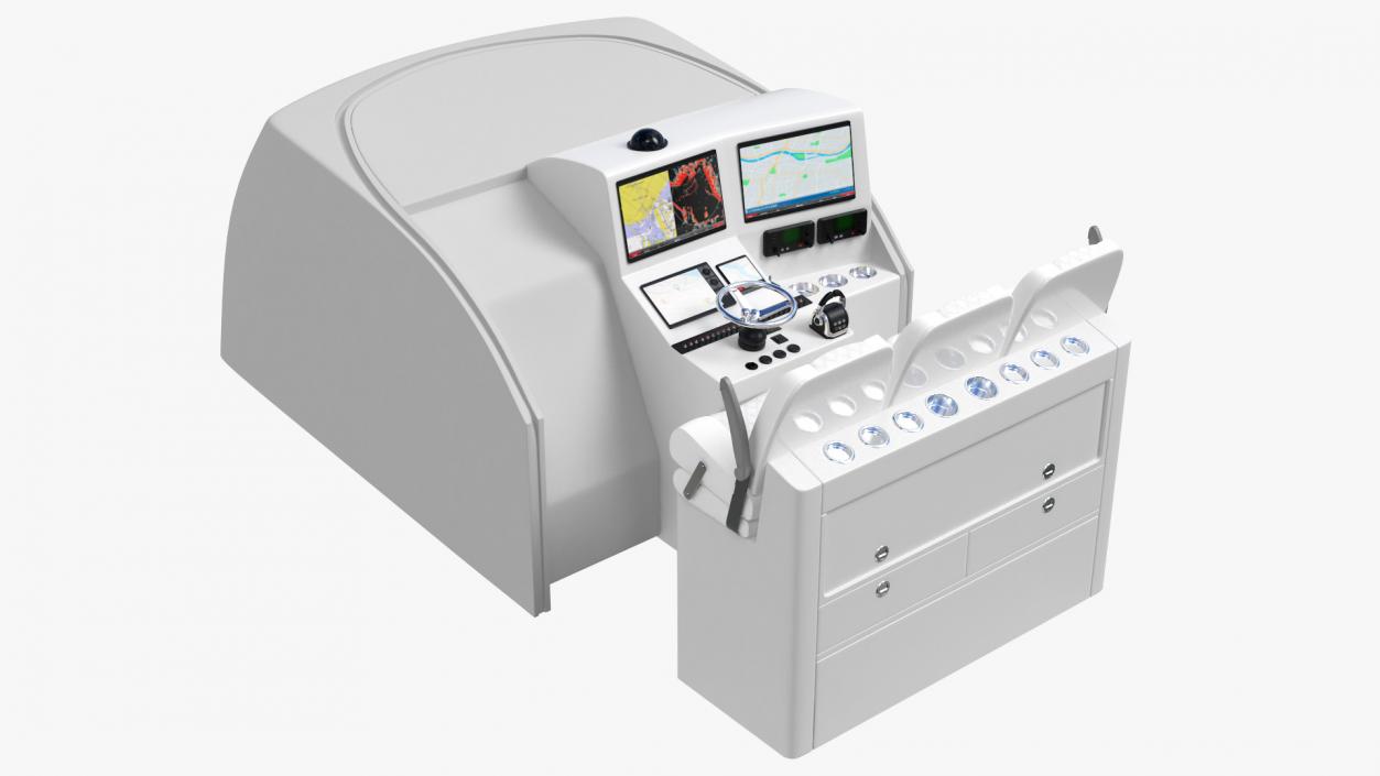 3D model Motor Boat Control Panel with Seats