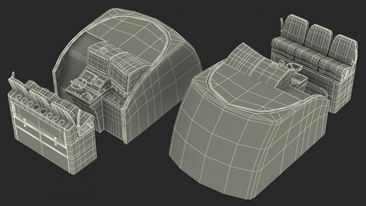 3D model Motor Boat Control Panel with Seats