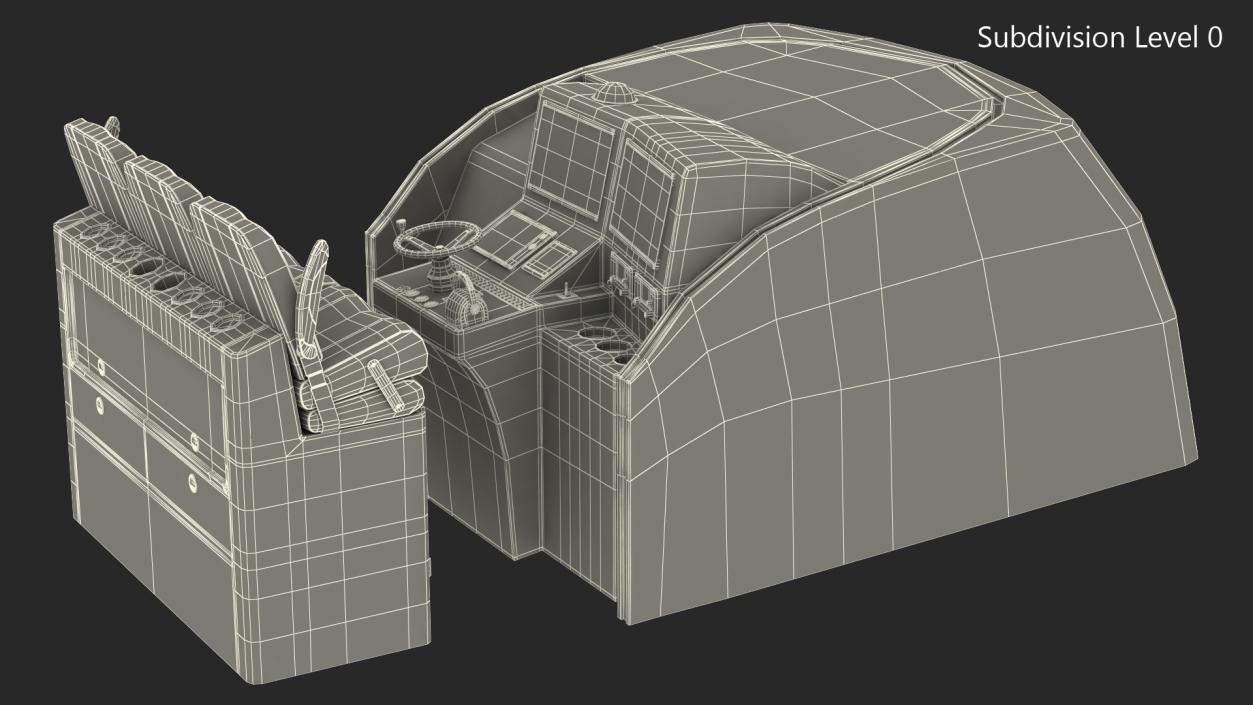 3D model Motor Boat Control Panel with Seats