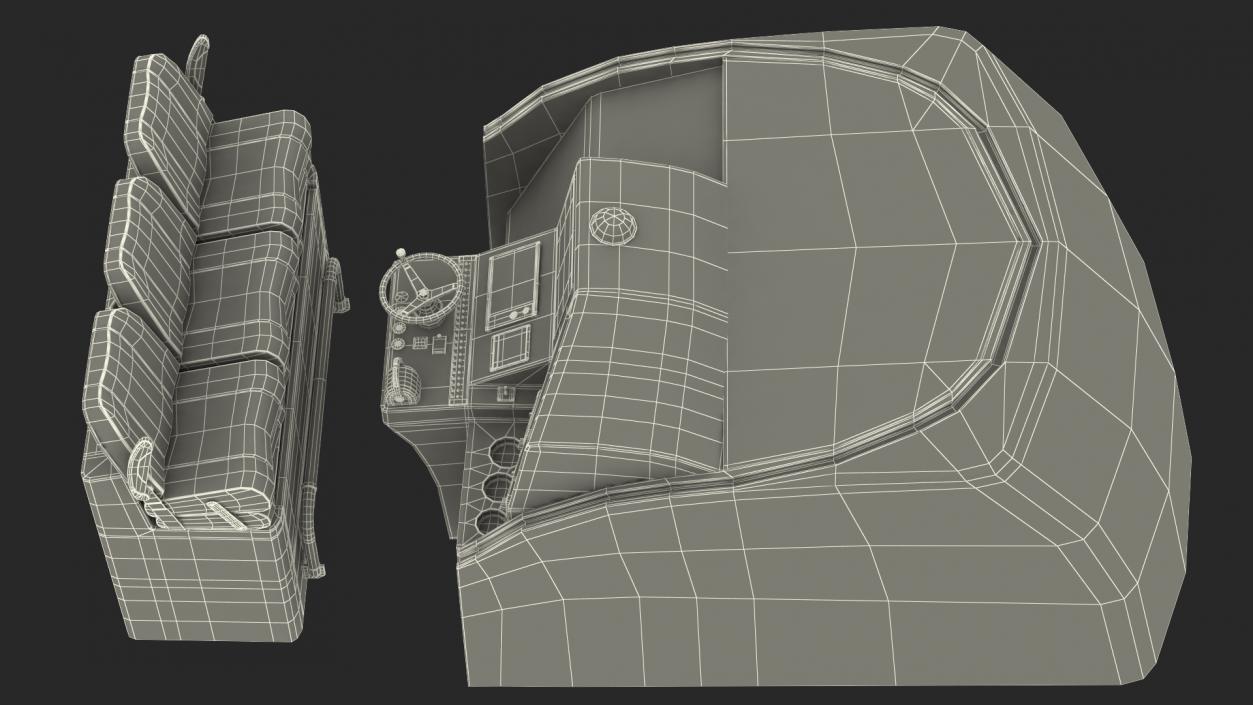 3D model Motor Boat Control Panel with Seats