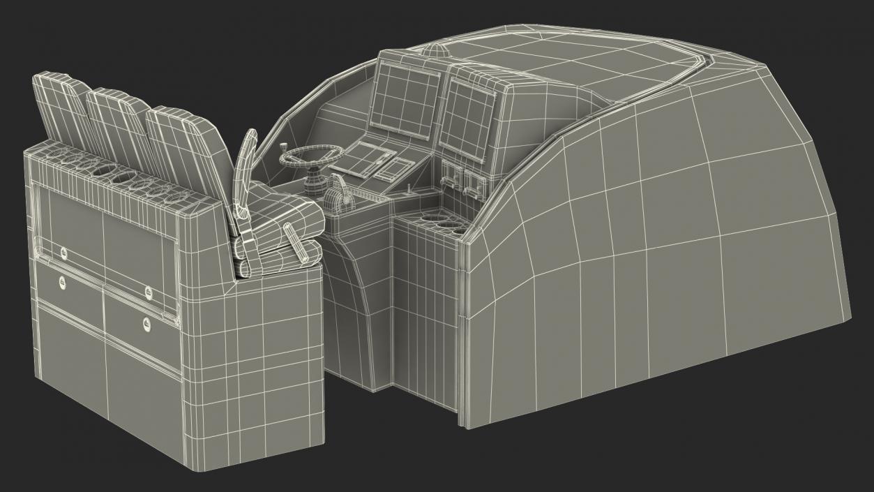 3D model Motor Boat Control Panel with Seats