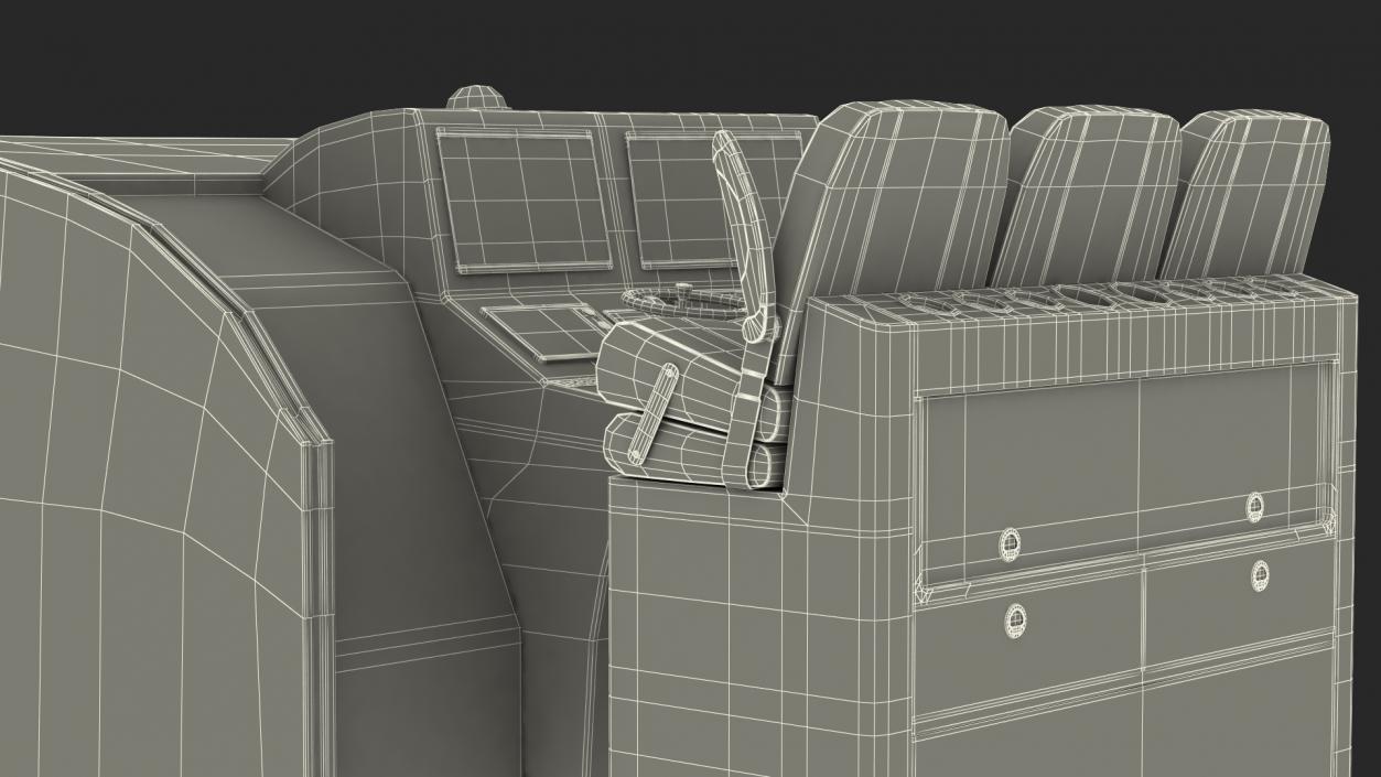 3D model Motor Boat Control Panel with Seats