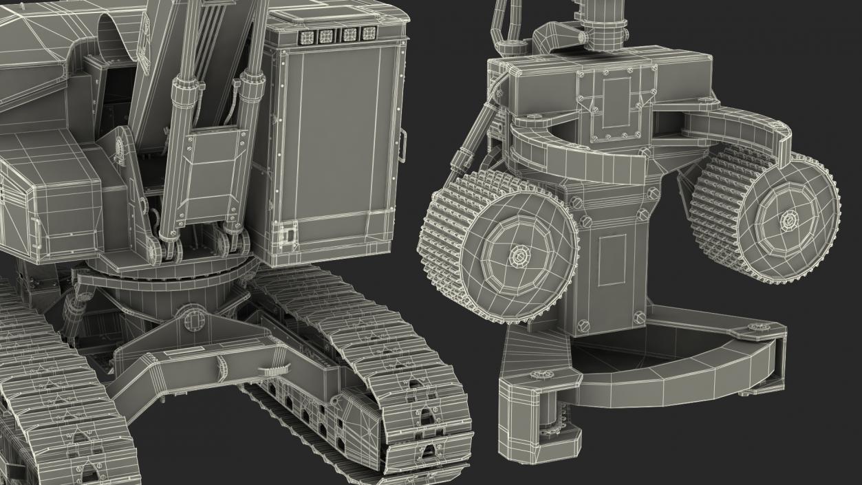 3D Tracked Harvester Dirty model