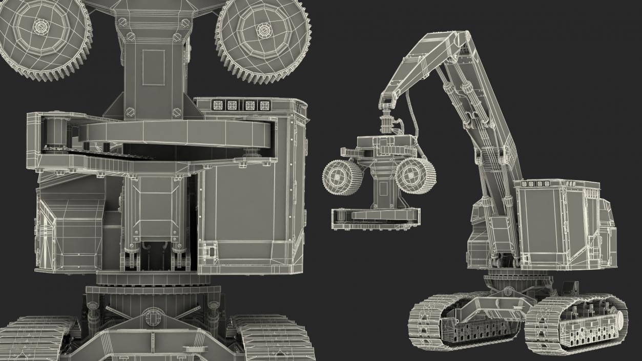 3D Tracked Harvester Dirty model