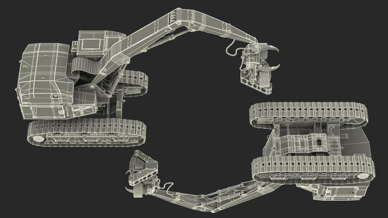 3D Tracked Harvester Dirty model