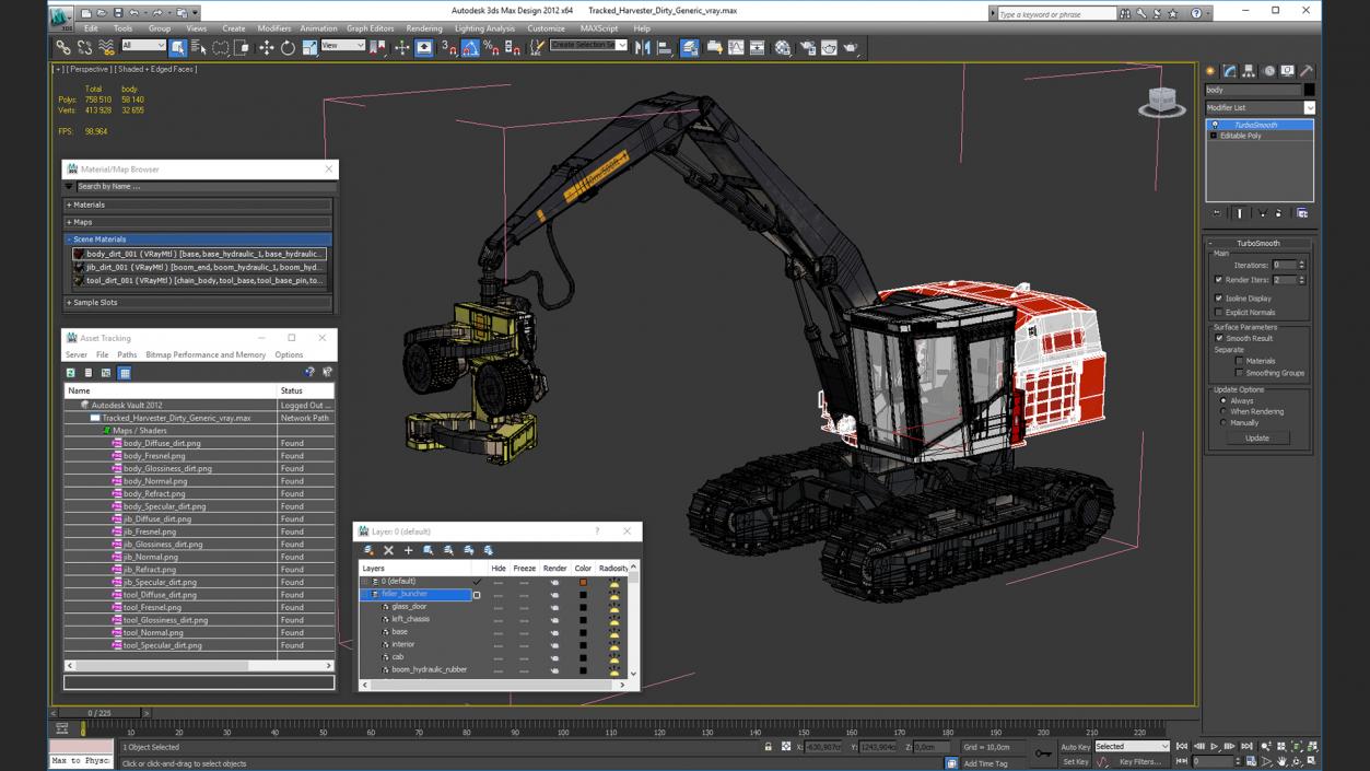 3D Tracked Harvester Dirty model