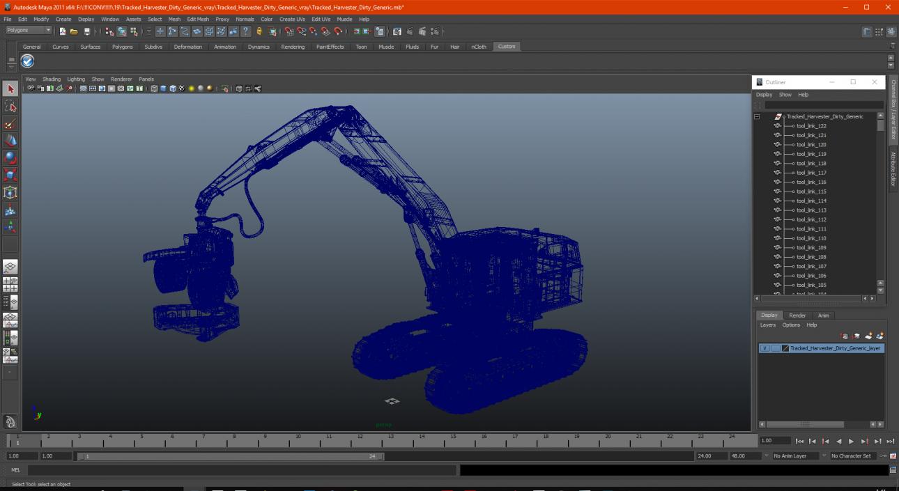 3D Tracked Harvester Dirty model