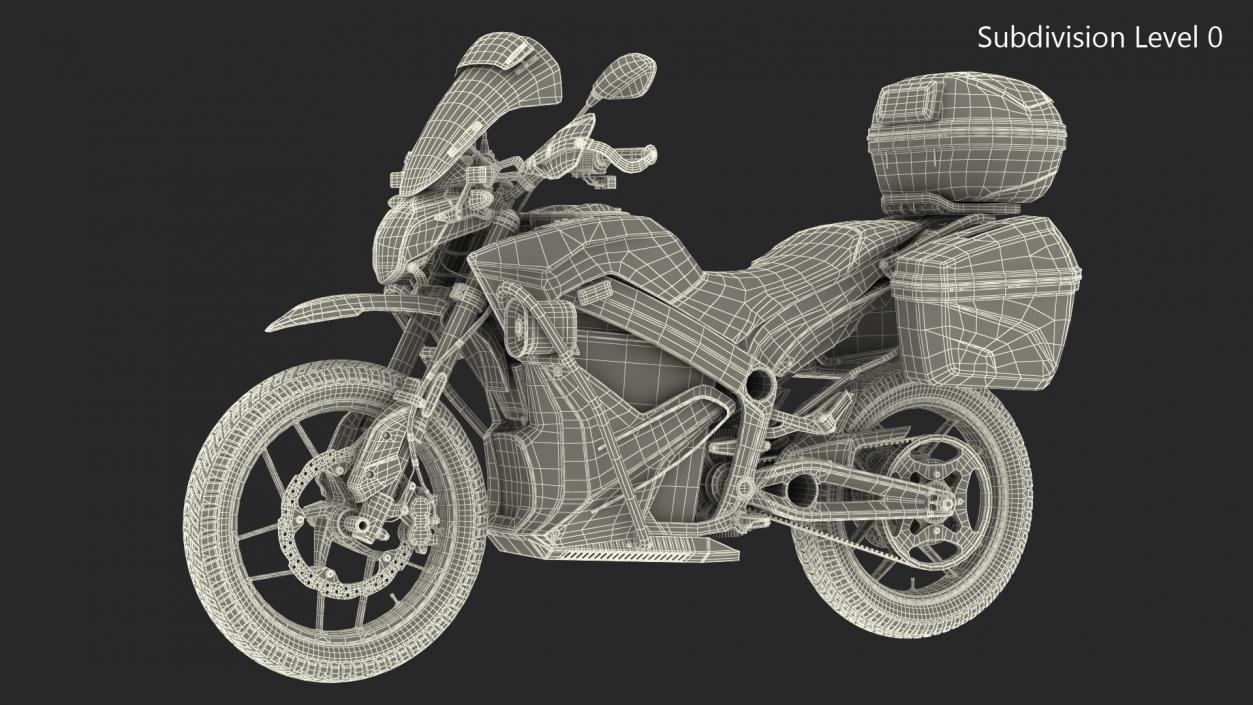 3D Electric Police Motorcycle Rigged model