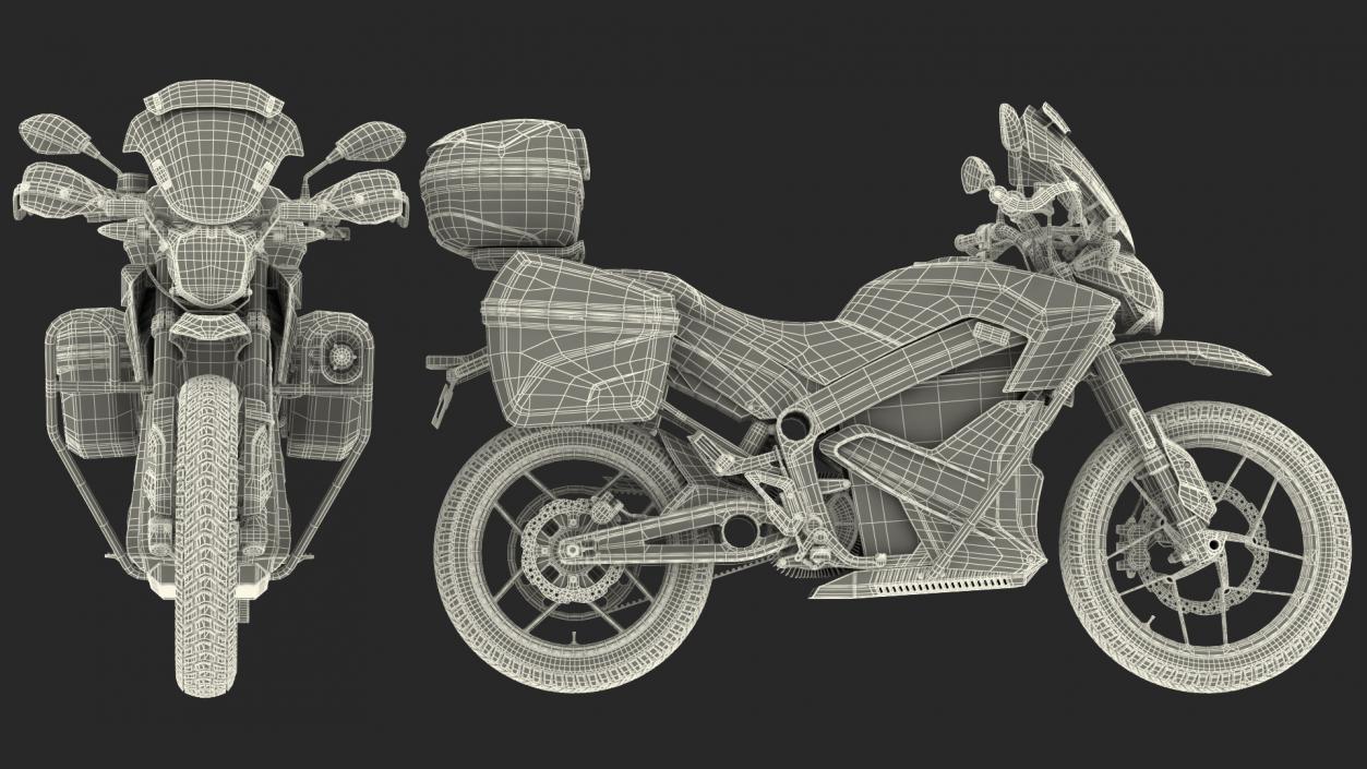 3D Electric Police Motorcycle Rigged model