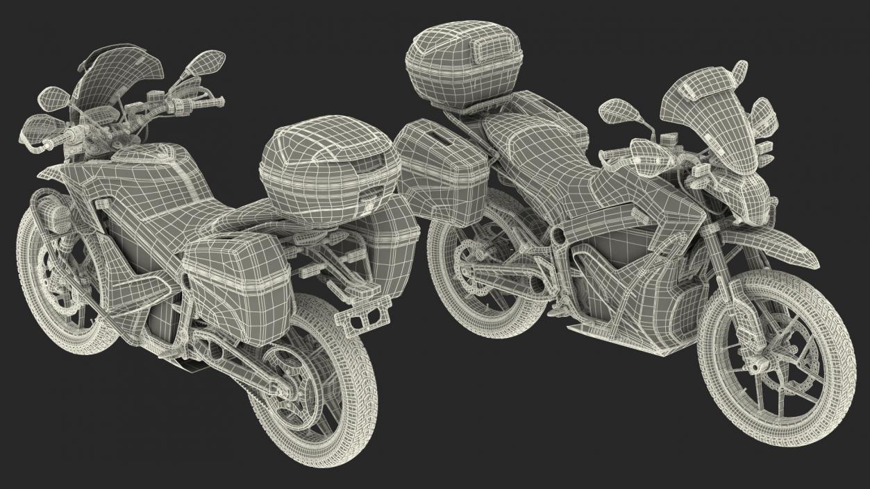 3D Electric Police Motorcycle Rigged model