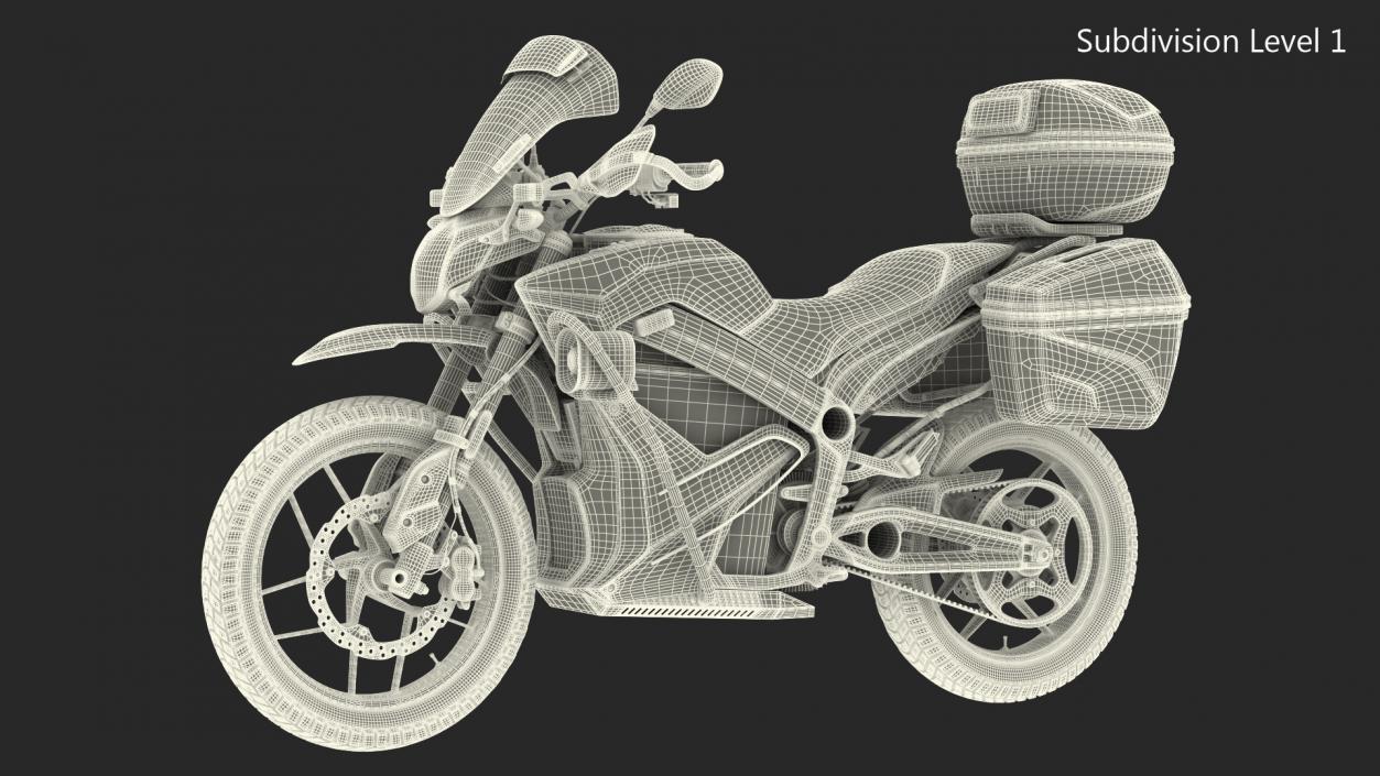 3D Electric Police Motorcycle Rigged model