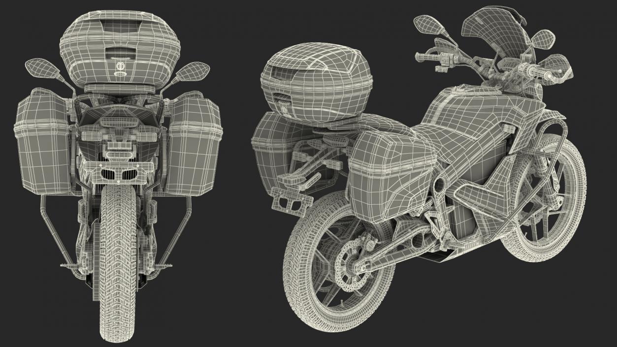 3D Electric Police Motorcycle Rigged model