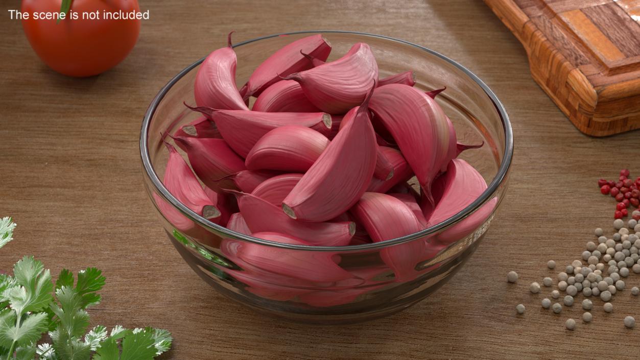 3D Garlic Clove Bowl of Cloves Red