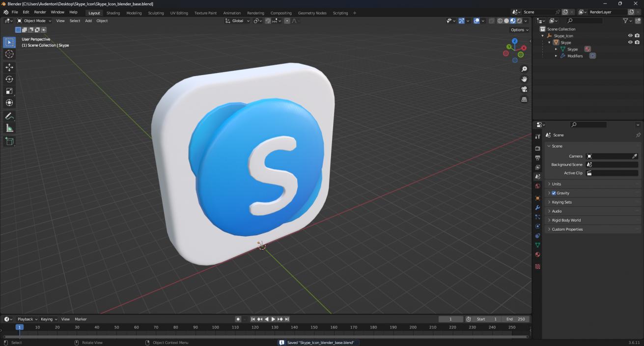 Skype Icon 2 3D