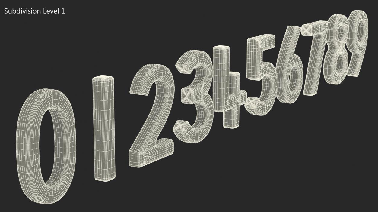 Paper Numbers Set 3D