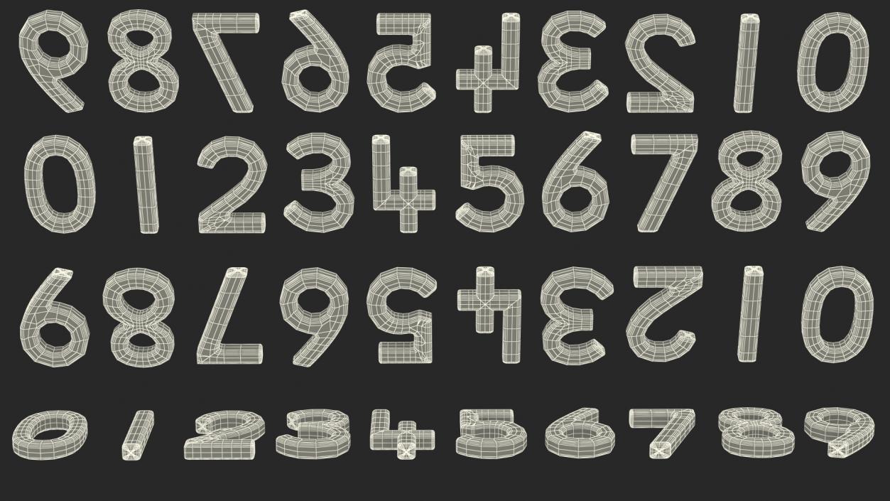 Paper Numbers Set 3D