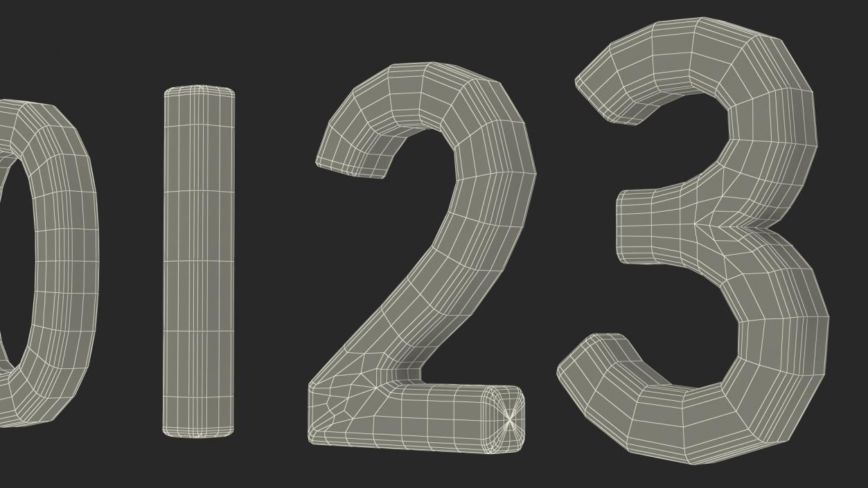 Paper Numbers Set 3D