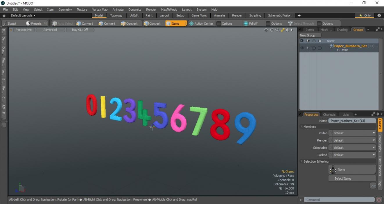 Paper Numbers Set 3D