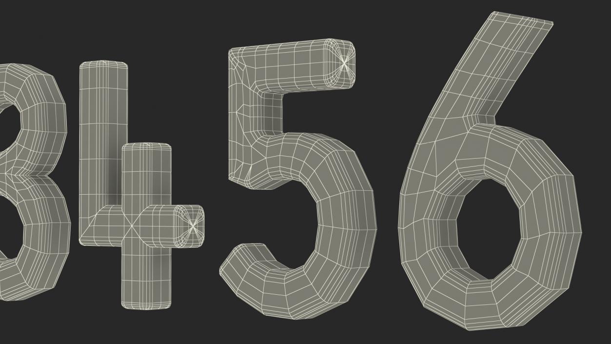 Paper Numbers Set 3D