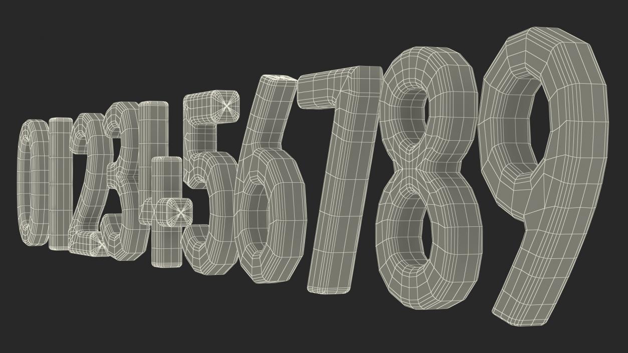 Paper Numbers Set 3D