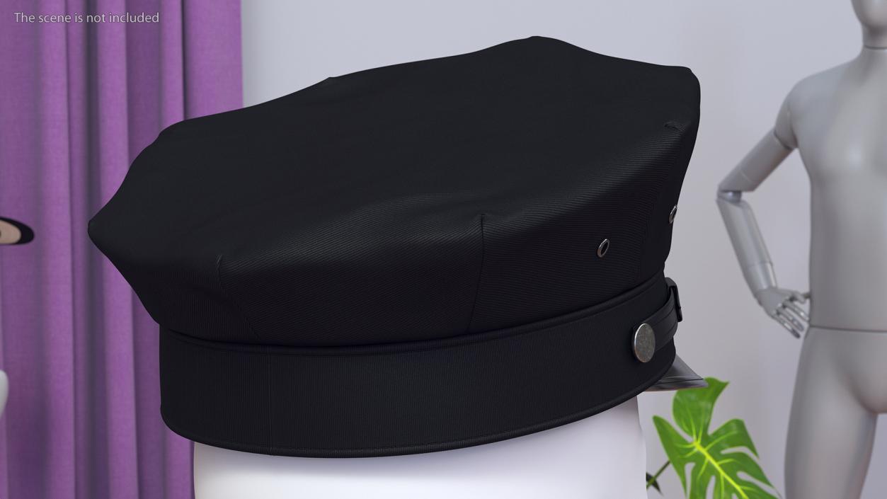 Police Officer Cap with Badge 3D model