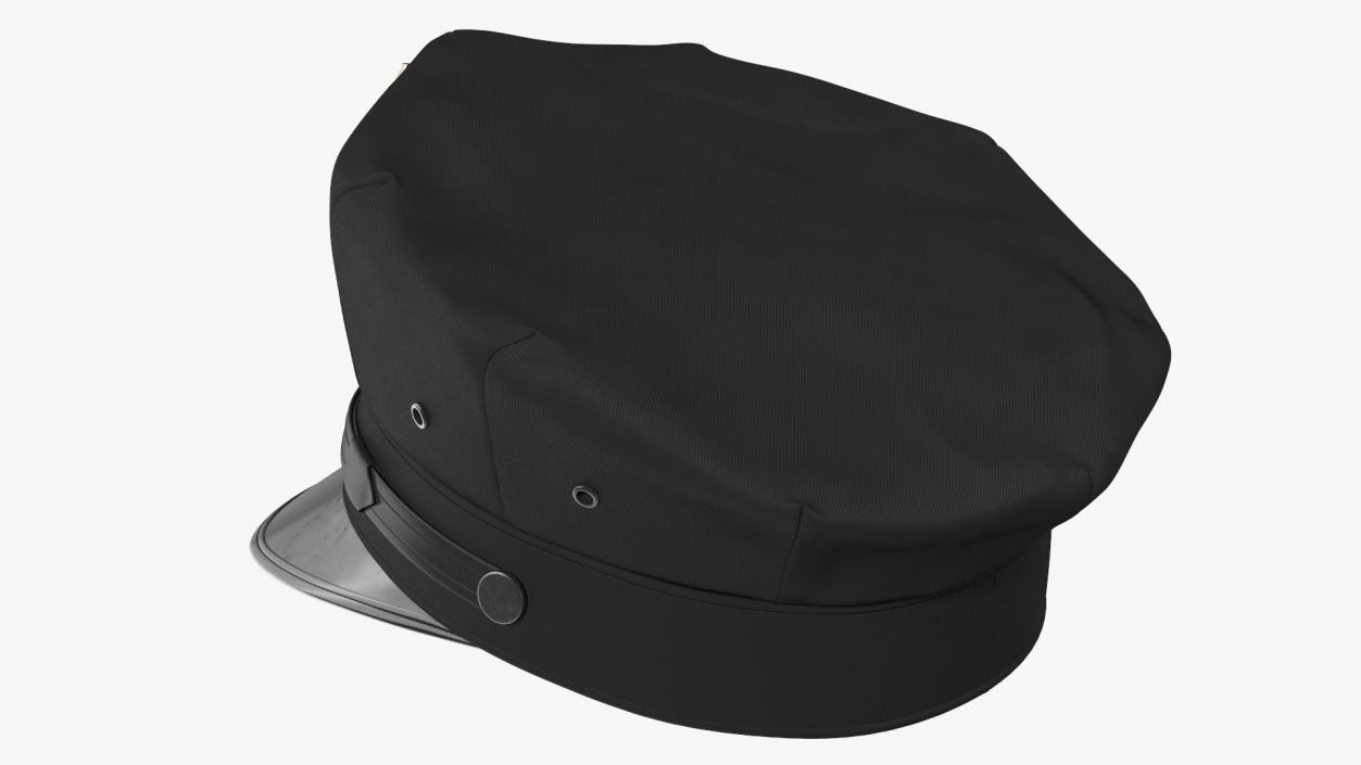 Police Officer Cap with Badge 3D model