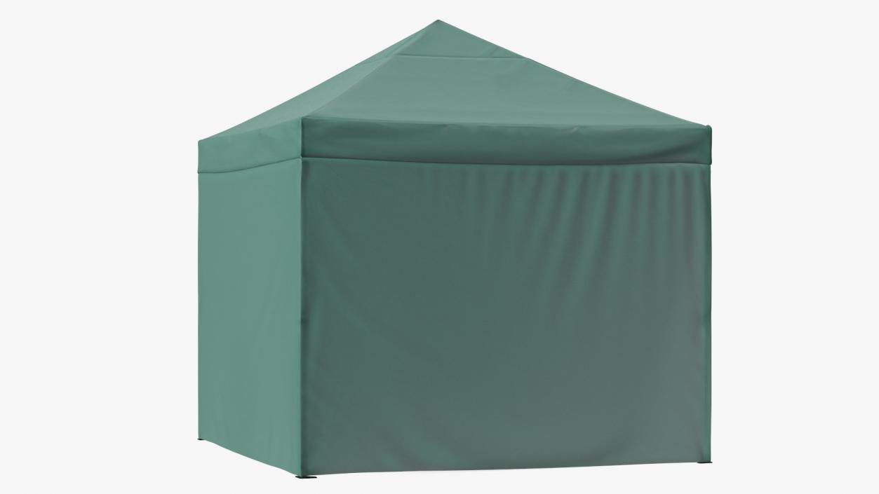 3D Green Outdoor Gazebo Tent with Plastic Furniture model