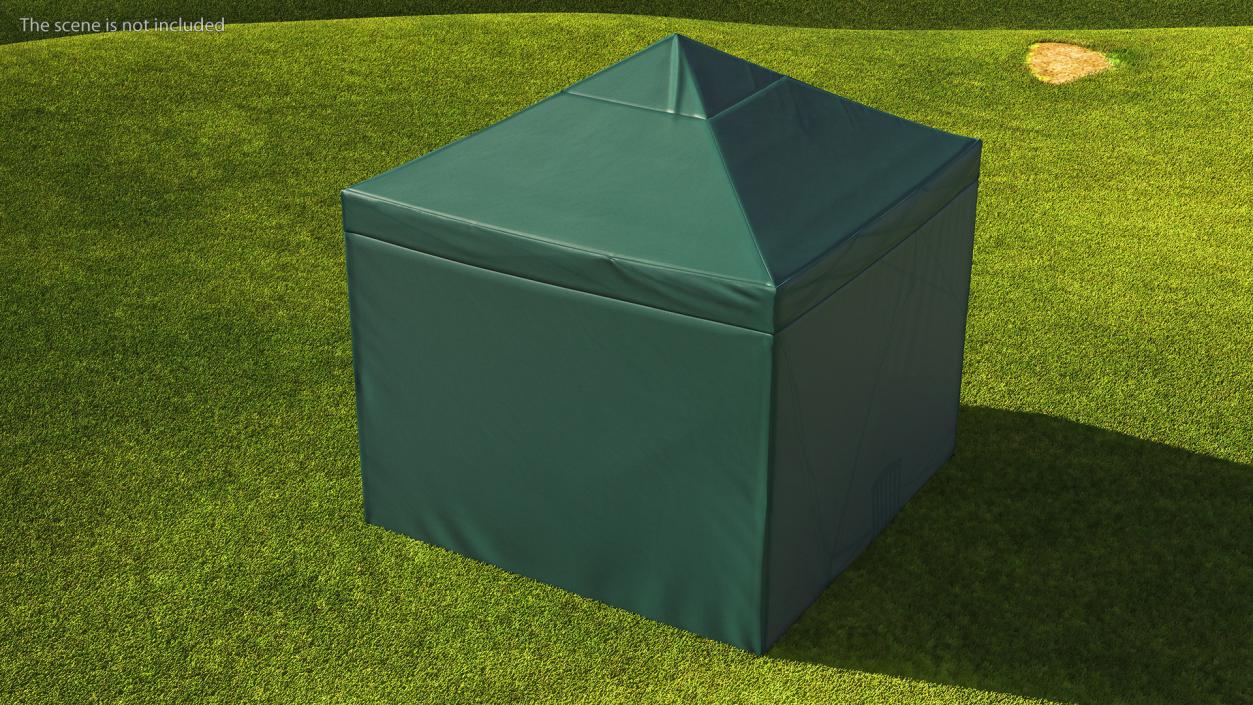 3D Green Outdoor Gazebo Tent with Plastic Furniture model