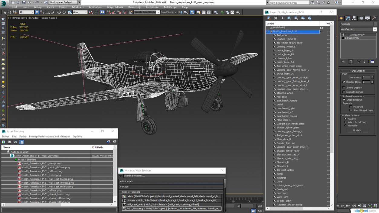 North American P-51 3D model