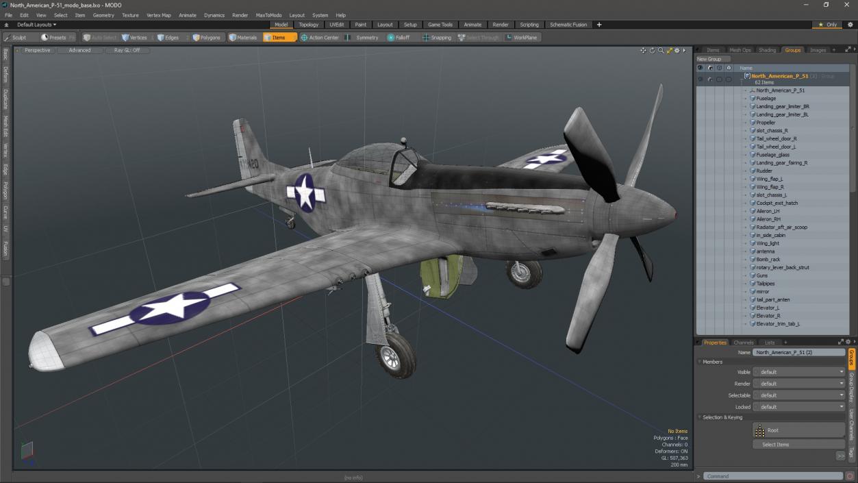 North American P-51 3D model