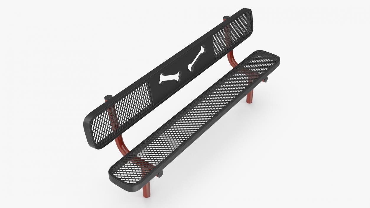 Black Bench for Dog Park 3D model