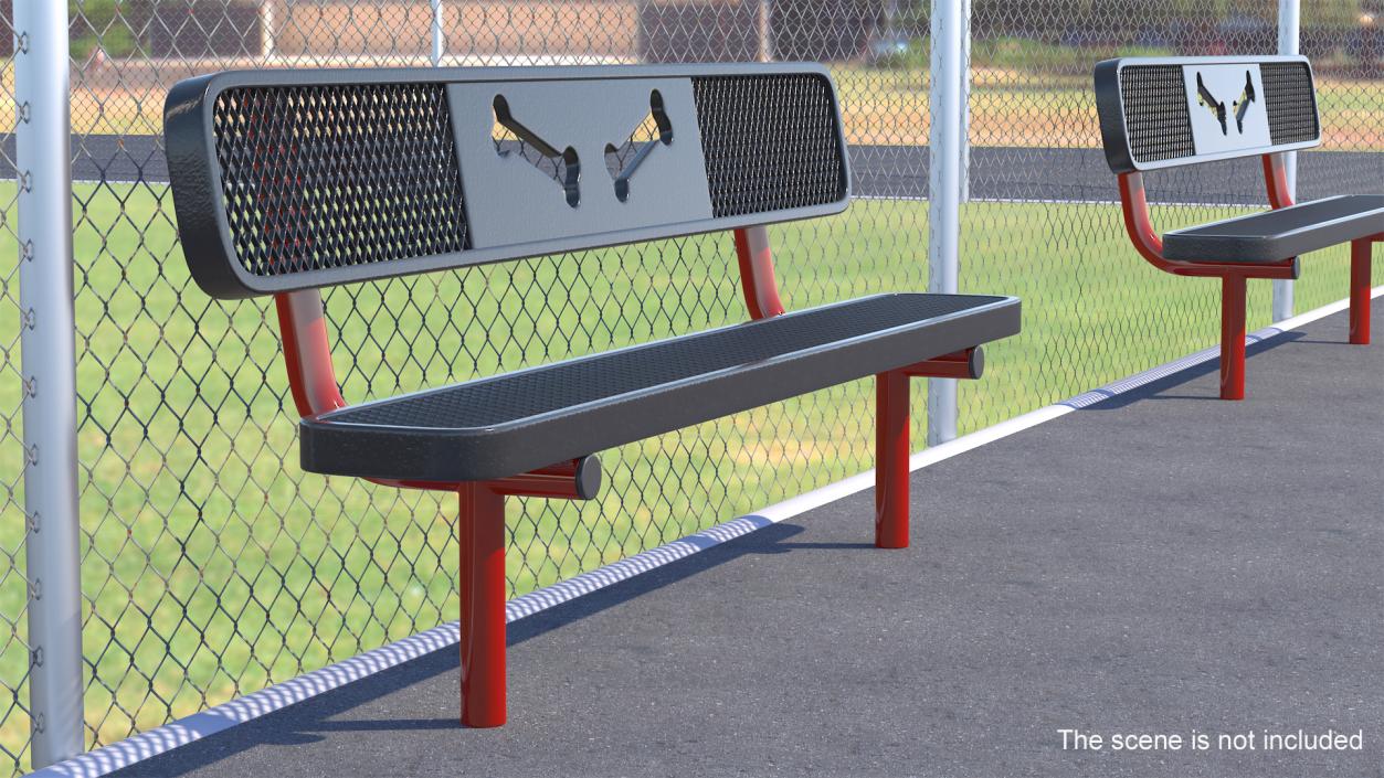 Black Bench for Dog Park 3D model