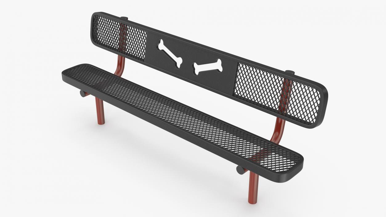 Black Bench for Dog Park 3D model