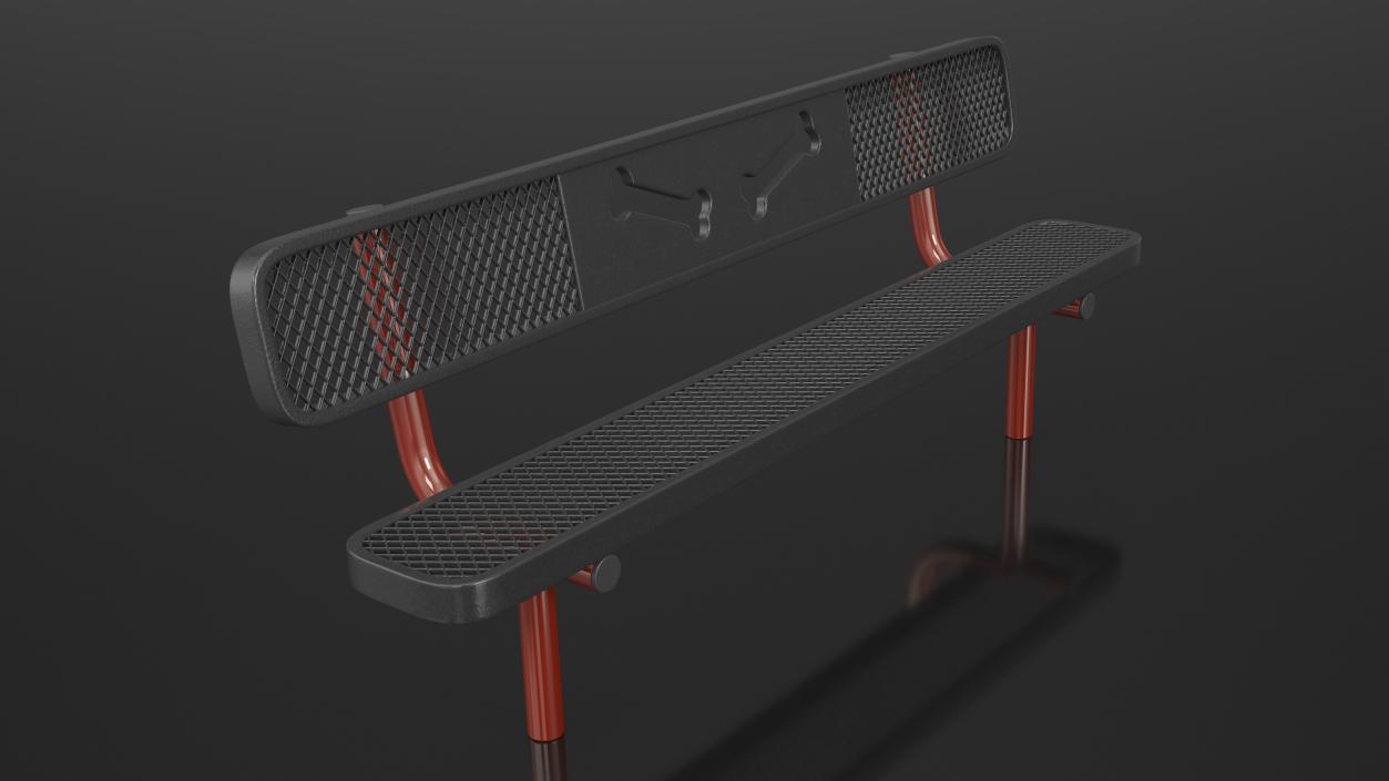 Black Bench for Dog Park 3D model