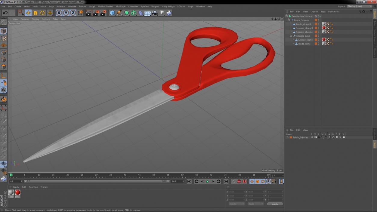 3D model Fabric Scissors