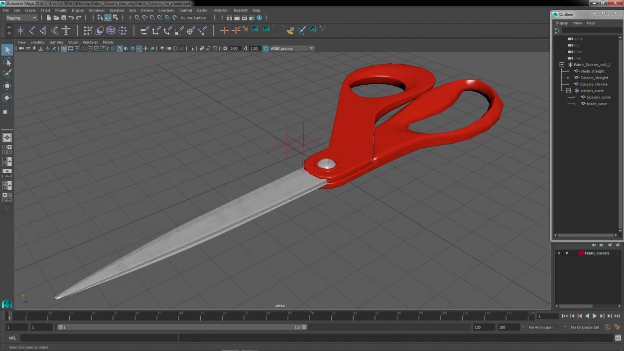 3D model Fabric Scissors