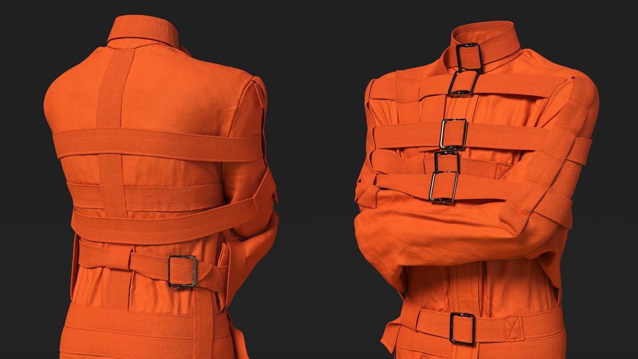 Straitjacket Restraint Apparel Orange 3D