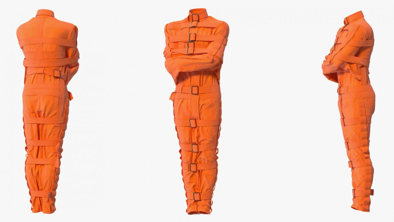 Straitjacket Restraint Apparel Orange 3D