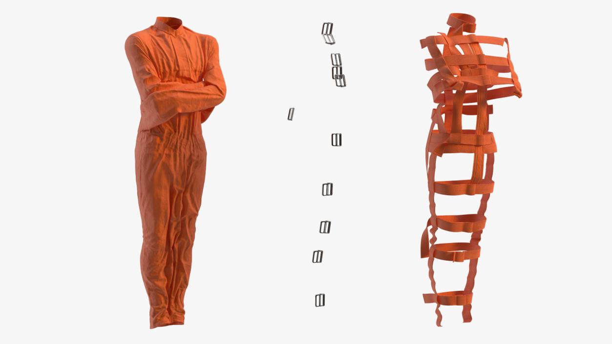 Straitjacket Restraint Apparel Orange 3D