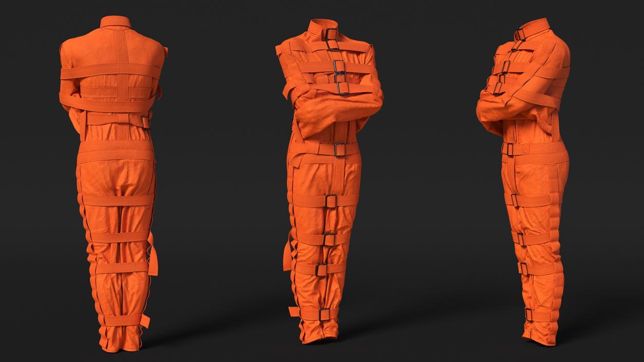 Straitjacket Restraint Apparel Orange 3D