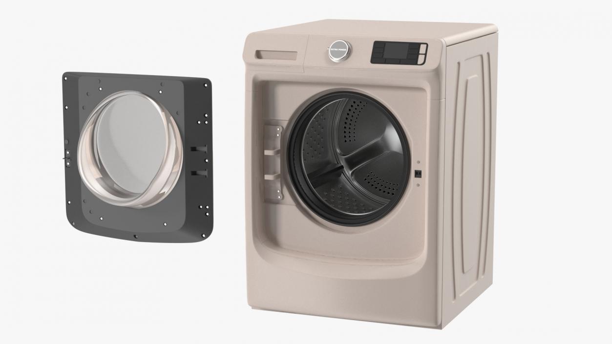 3D Washing Machine Beige