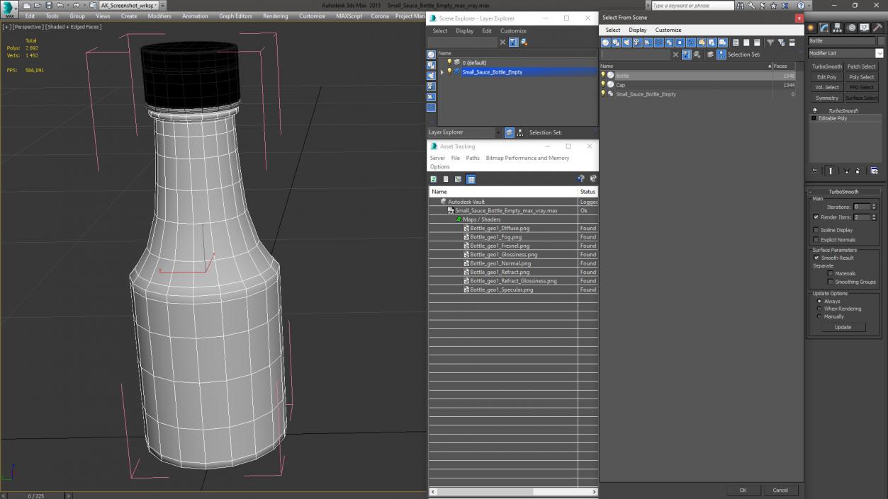 Small Sauce Bottle Empty 3D model