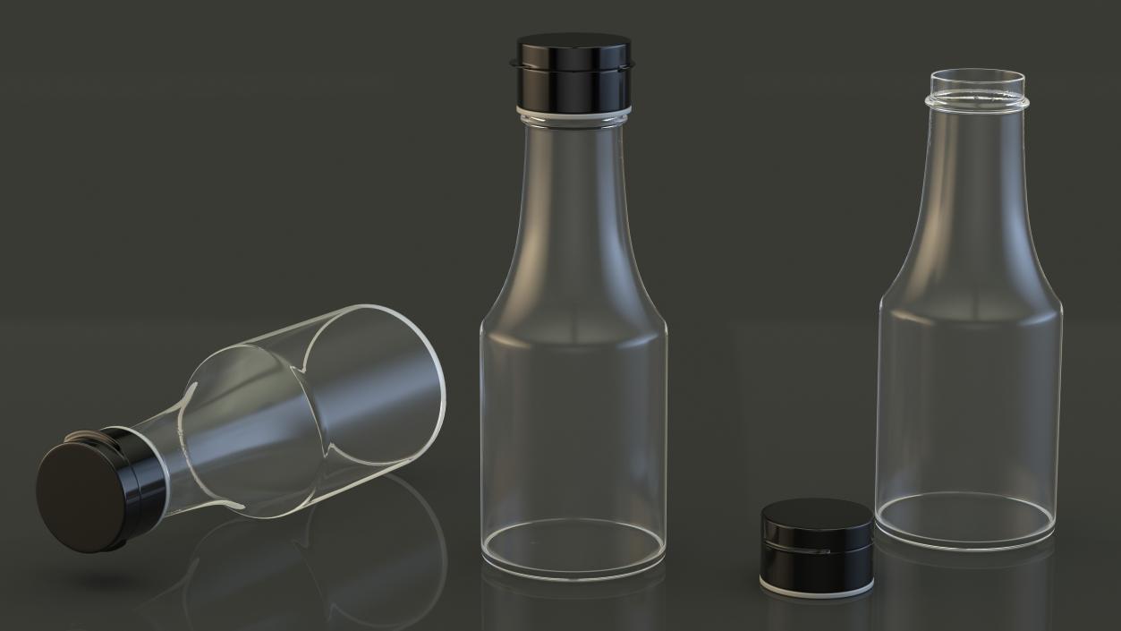 Small Sauce Bottle Empty 3D model