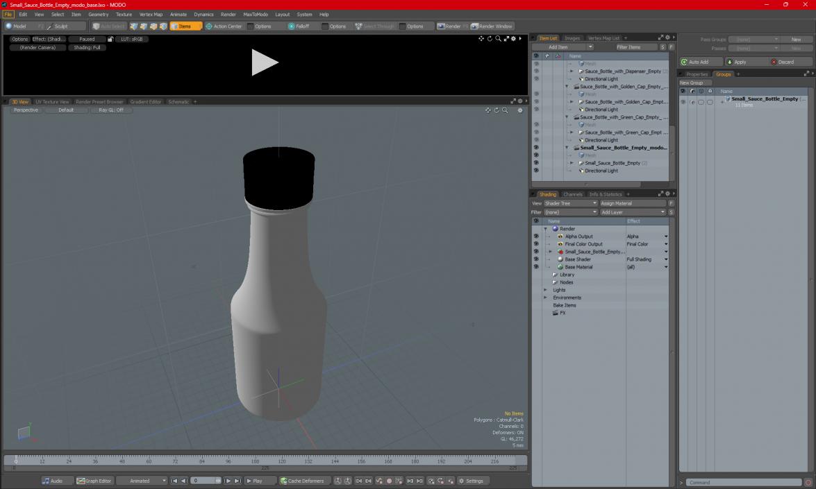 Small Sauce Bottle Empty 3D model