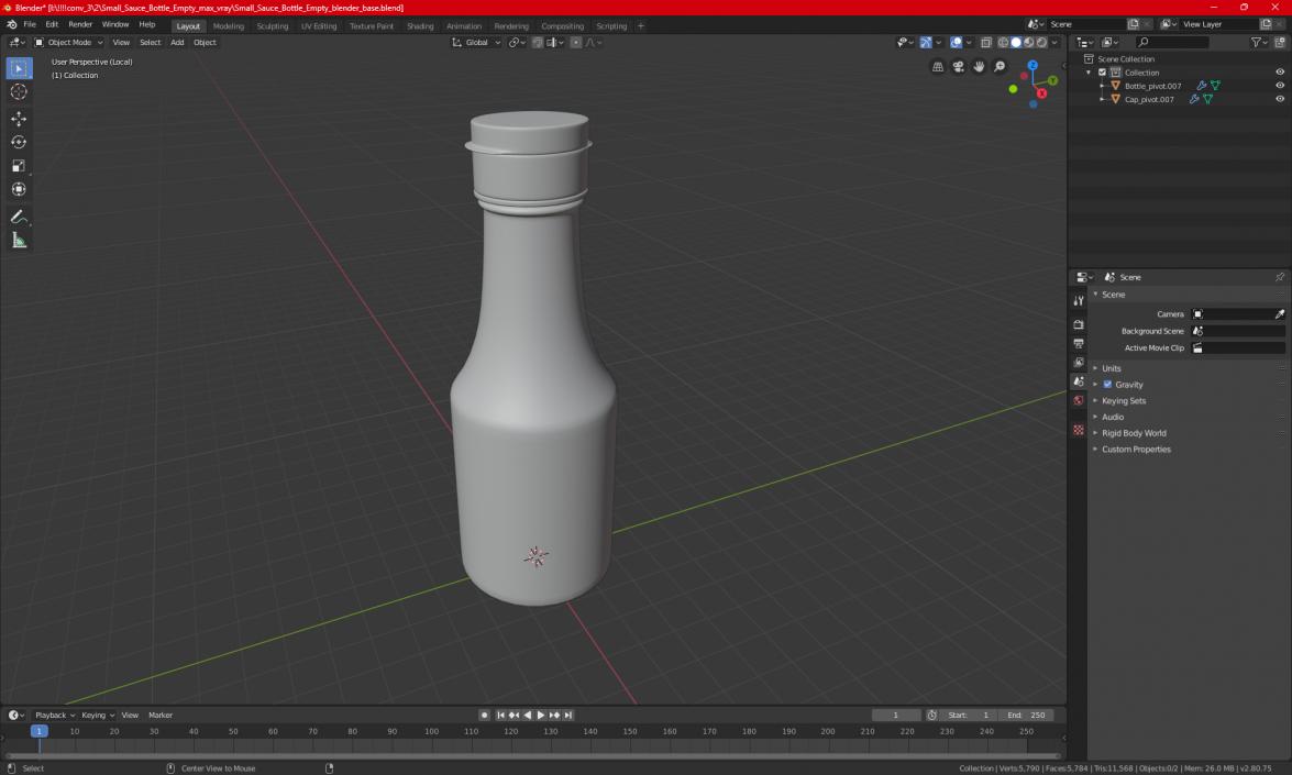 Small Sauce Bottle Empty 3D model