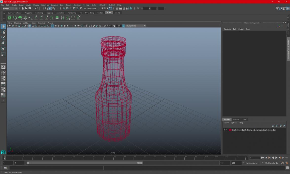 Small Sauce Bottle Empty 3D model