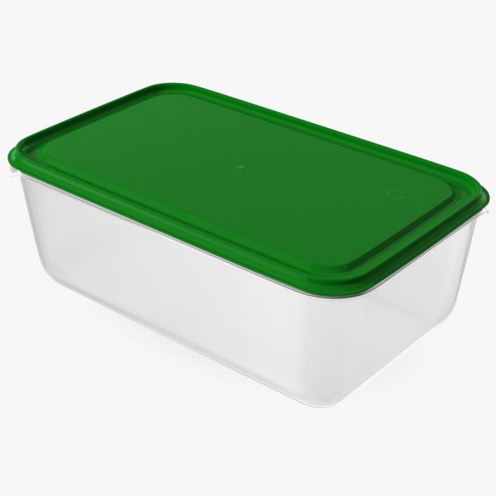 Rectangular Polypropylene Food Container with Lid 3D model